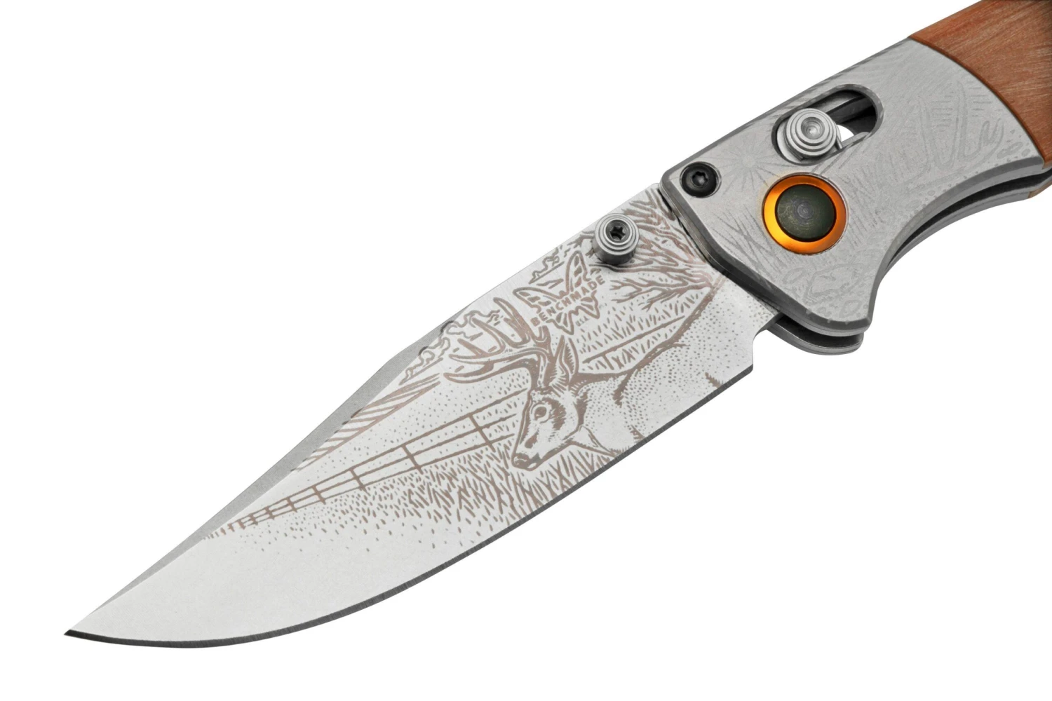 Benchmade Mini Crooked River Whitetail Limited Edition Artist Series 15085-2202, Couteau De Poche De Chasse, Casey Underwood Design 4 Benchmade Mini Crooked River Whitetail Limited Edition Artist Series 15085-2202, Couteau De Poche De Chasse, Casey Underwood Design – Image 4