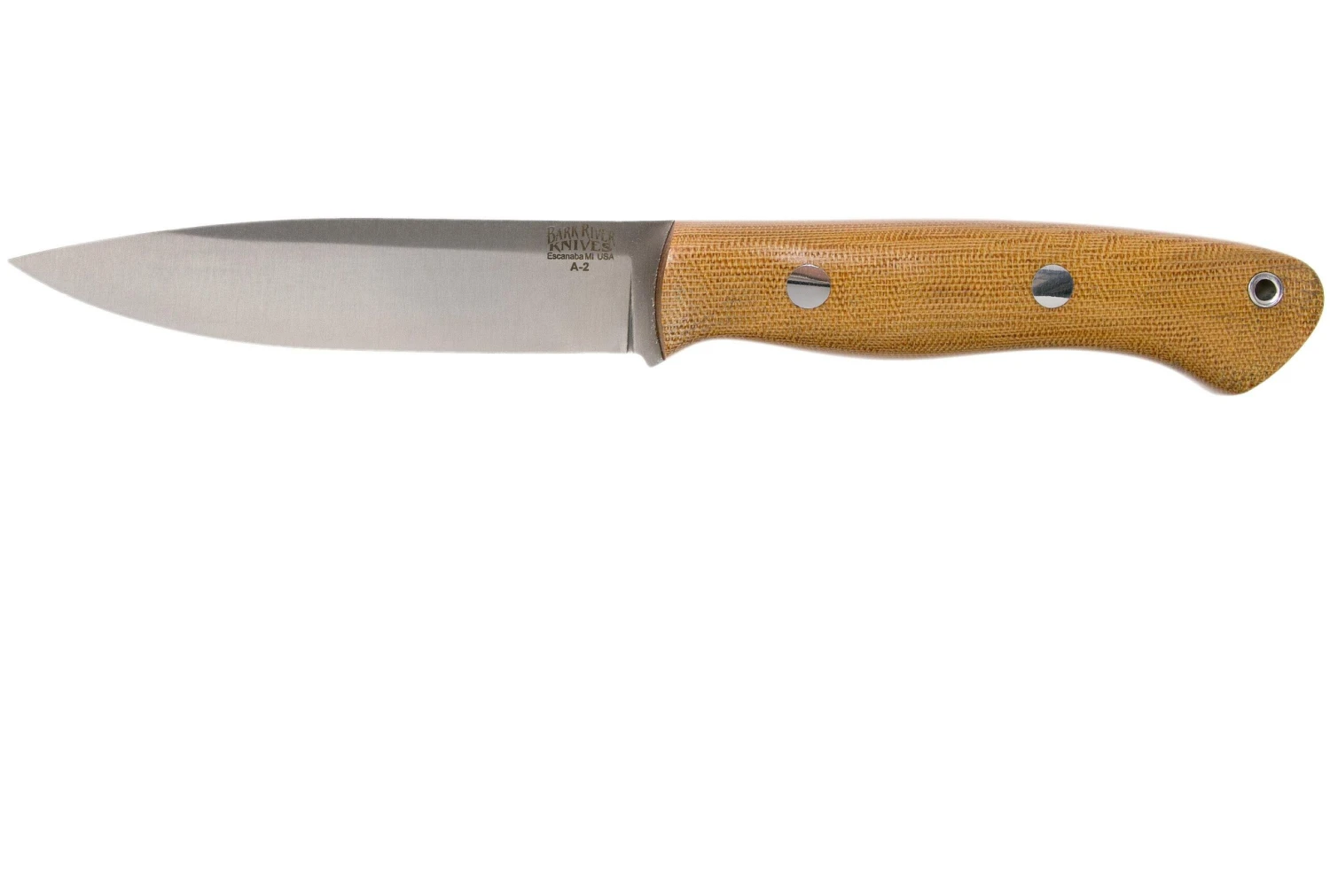 Bark River Aurora A2 Natural Canvas Micarta, Couteau Outdoor 1 Bark River Aurora A2 Natural Canvas Micarta, Couteau Outdoor