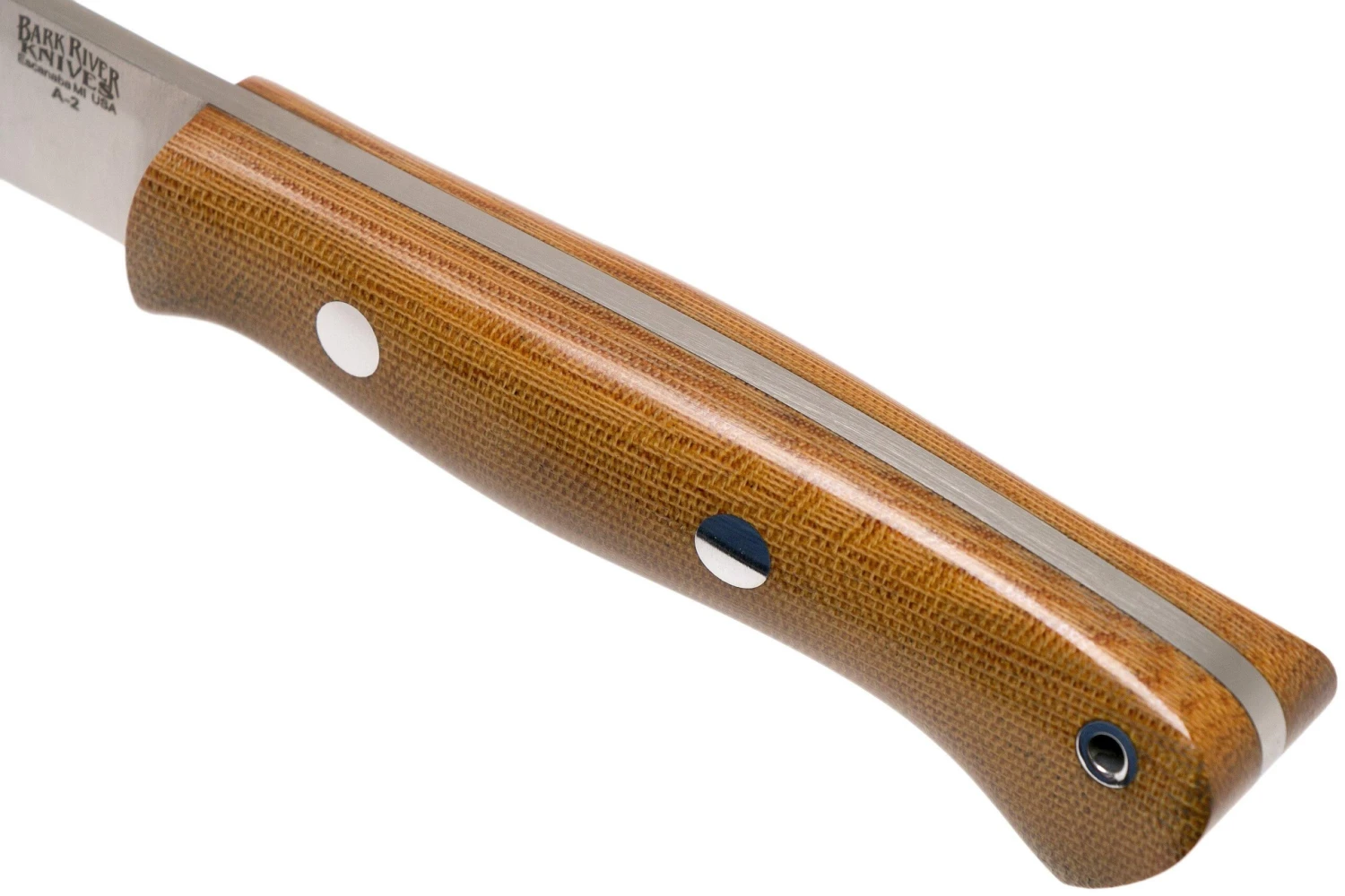 Bark River Aurora A2 Natural Canvas Micarta, Couteau Outdoor 5 Bark River Aurora A2 Natural Canvas Micarta, Couteau Outdoor – Image 5