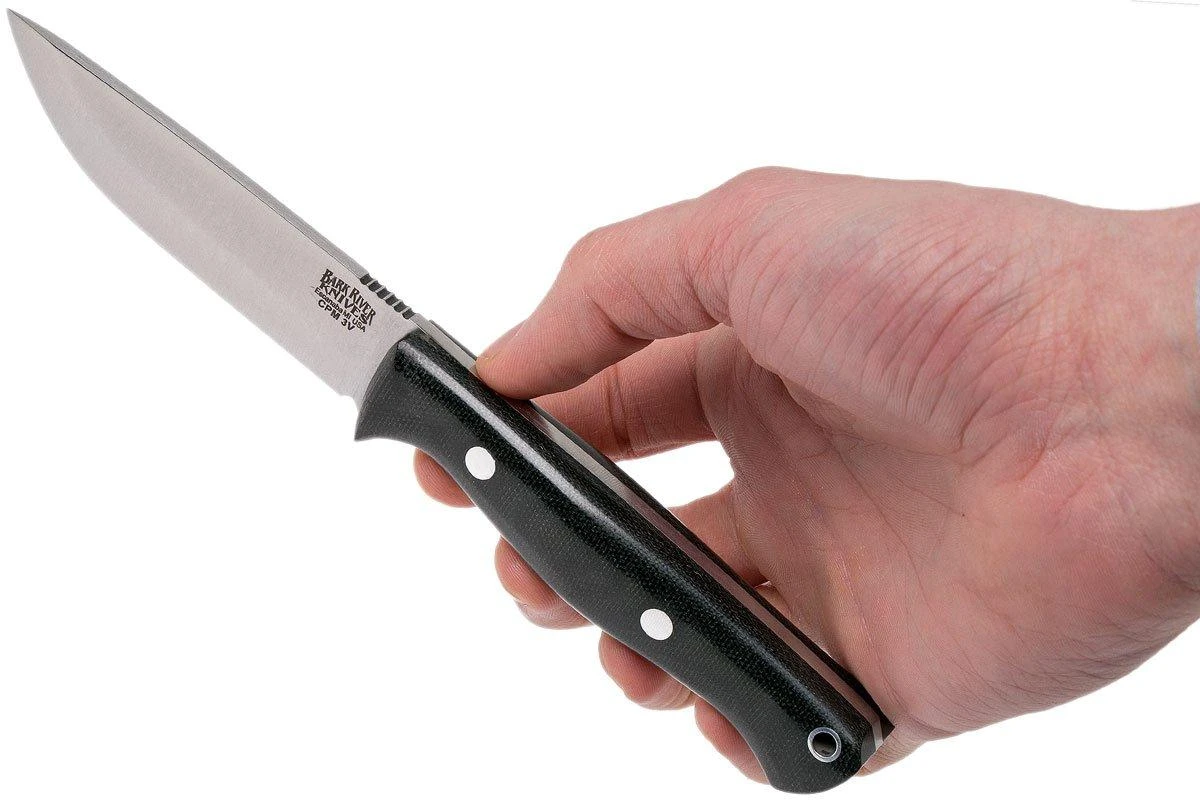 Bark River Gunny Scandi CPM 3V, Black Canvas Micarta, Brown Sheath 6 Bark River Gunny Scandi CPM 3V, Black Canvas Micarta, Brown Sheath – Image 6