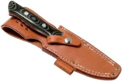 Bark River Bravo 1 A2, Black & Green Linnen Micarta, Brown Sheath -Meilleurs Couteaux BRK07 111BGLM 07 bark river brk07 111bglm 07
