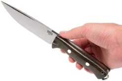 Bark River Bravo Vortex A2 Jimped, Green Canvas Micarta, Brown Sheath -Meilleurs Couteaux BRK07 117FMGRC JI 06 bark river brk07 117fmgrc ji 06