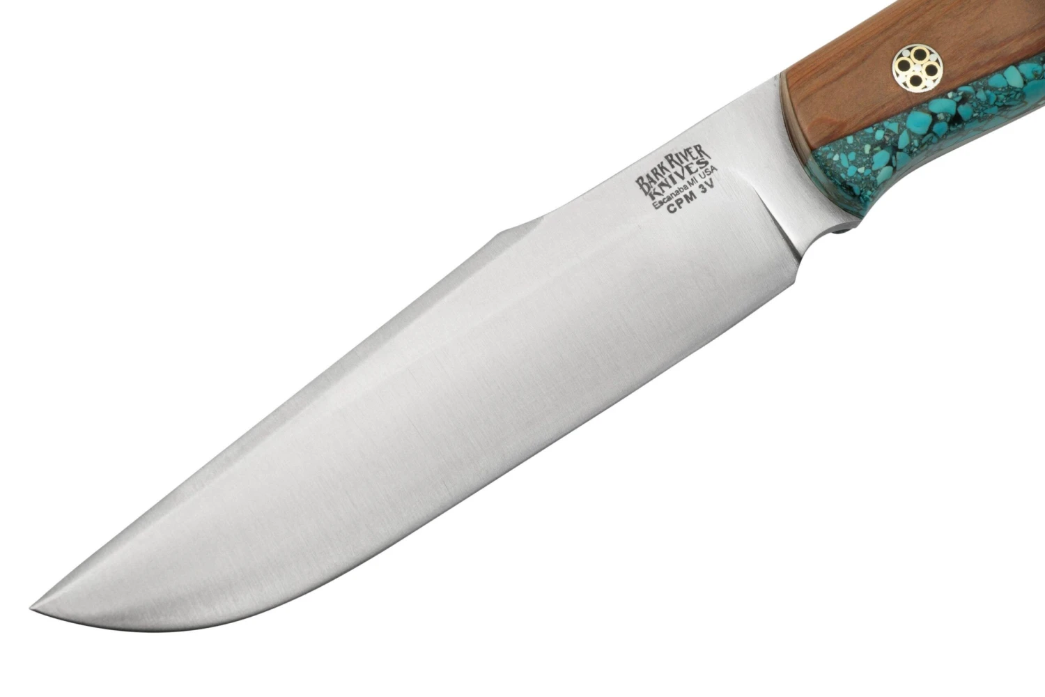 Bark River Ultra Lite Field Knife CPM 3V Gunmetal Texas Fence Post Mosaic Pins, Couteau De Bushcraft 3 Bark River Ultra Lite Field Knife CPM 3V Gunmetal Texas Fence Post Mosaic Pins, Couteau De Bushcraft – Image 3