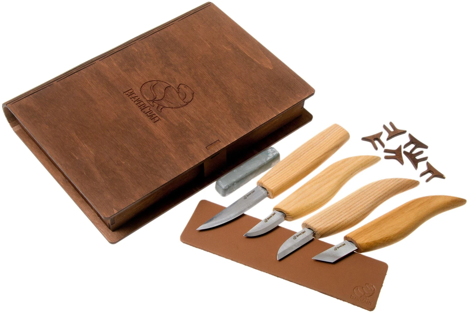 BeaverCraft Basic Set Of 4 Knives S07 Book Kit De Sculpture Sur Bois Avec Boîte De Rangement Livre En Bois 1 BeaverCraft Basic Set Of 4 Knives S07 Book Kit De Sculpture Sur Bois Avec Boîte De Rangement Livre En Bois