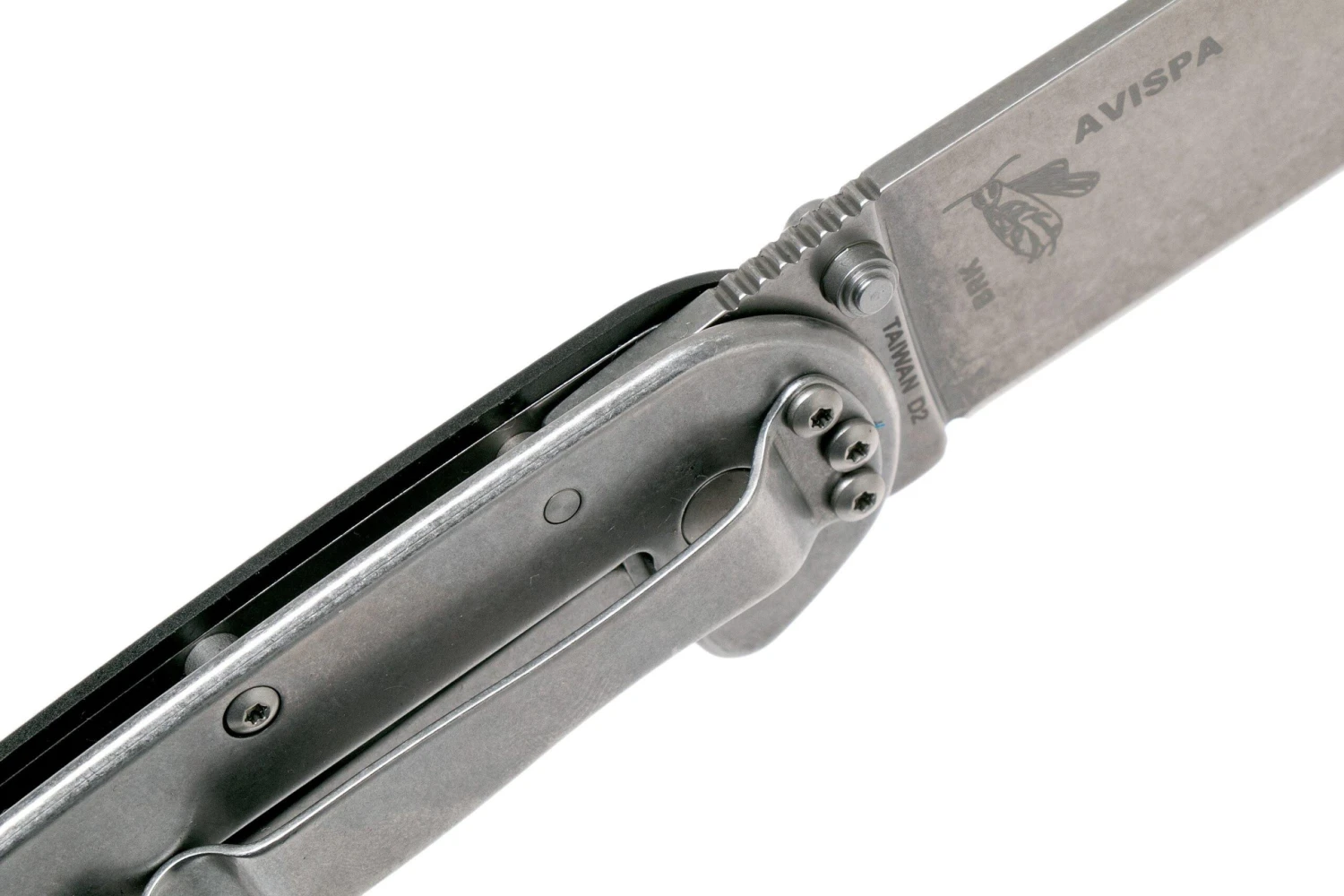 ESEE Avispa Couteau De Poche, Stonewashed D2 Blade, Black Handle BRK1302 6 ESEE Avispa Couteau De Poche, Stonewashed D2 Blade, Black Handle BRK1302 – Image 6