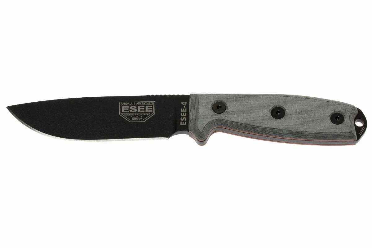 ESEE Model 4 Black Blade, Grey Handle 4P-KO Couteau De Survie Sans étui 1 ESEE Model 4 Black Blade, Grey Handle 4P-KO Couteau De Survie Sans étui