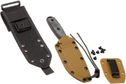 ESEE Model 4 Black Blade, Grey Handle 4P-MB Avec étui Coyote + Clip Et MOLLE-back -Meilleurs Couteaux EE ESEE 4P MB 07 esee knives ee esee 4p mb 07
