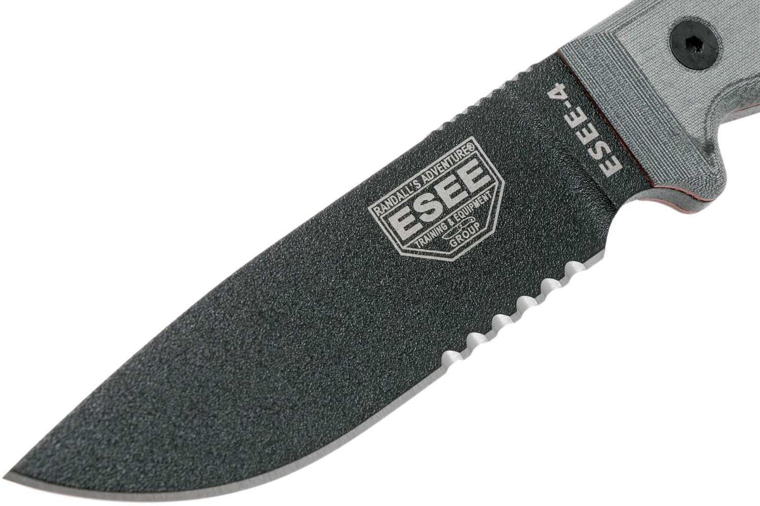 ESEE Model 4 Serrated Blade, Grey Handle 4S-MB-B Avec étui Noir + Clip Et MOLLE-back 3 ESEE Model 4 Serrated Blade, Grey Handle 4S-MB-B Avec étui Noir + Clip Et MOLLE-back – Image 3