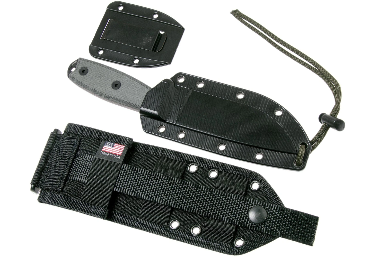 ESEE Model 4 Serrated Blade, Grey Handle 4S-MB-B Avec étui Noir + Clip Et MOLLE-back 8 ESEE Model 4 Serrated Blade, Grey Handle 4S-MB-B Avec étui Noir + Clip Et MOLLE-back – Image 8