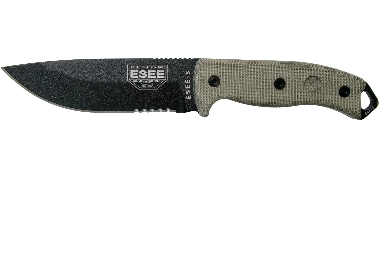 ESEE Model 5 Serrated Black Blade 5S Couteau De Survie Avec étui Kydex + Clip Ceinture 1 ESEE Model 5 Serrated Black Blade 5S Couteau De Survie Avec étui Kydex + Clip Ceinture