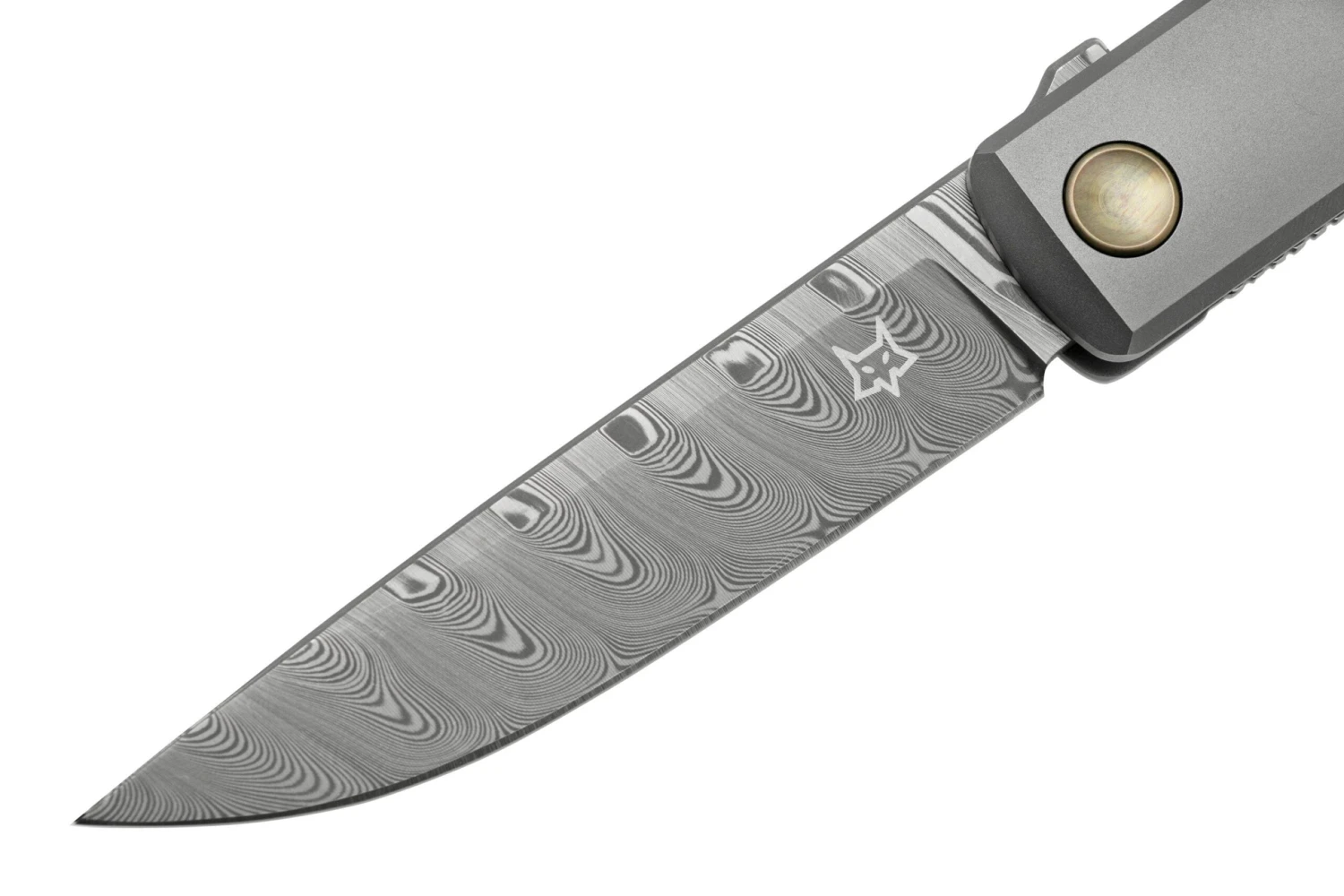 Fox Knives Chnops, FX-543 DBB, Grey Titanium, Damasteel Gysinge, Couteau De Poche, Riccardo Gobbato Design 3 Fox Knives Chnops, FX-543 DBB, Grey Titanium, Damasteel Gysinge, Couteau De Poche, Riccardo Gobbato Design – Image 3