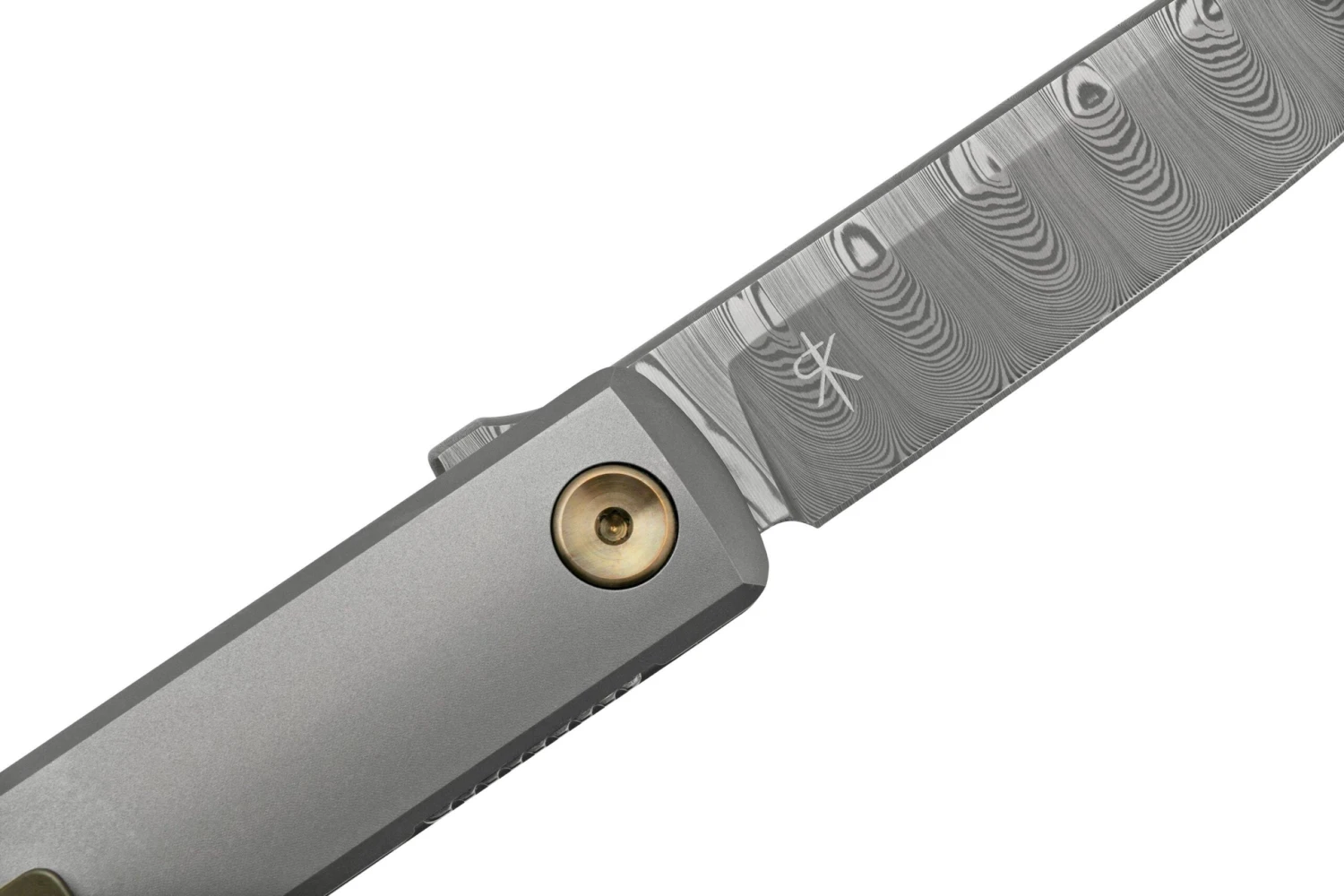 Fox Knives Chnops, FX-543 DBB, Grey Titanium, Damasteel Gysinge, Couteau De Poche, Riccardo Gobbato Design 5 Fox Knives Chnops, FX-543 DBB, Grey Titanium, Damasteel Gysinge, Couteau De Poche, Riccardo Gobbato Design – Image 5