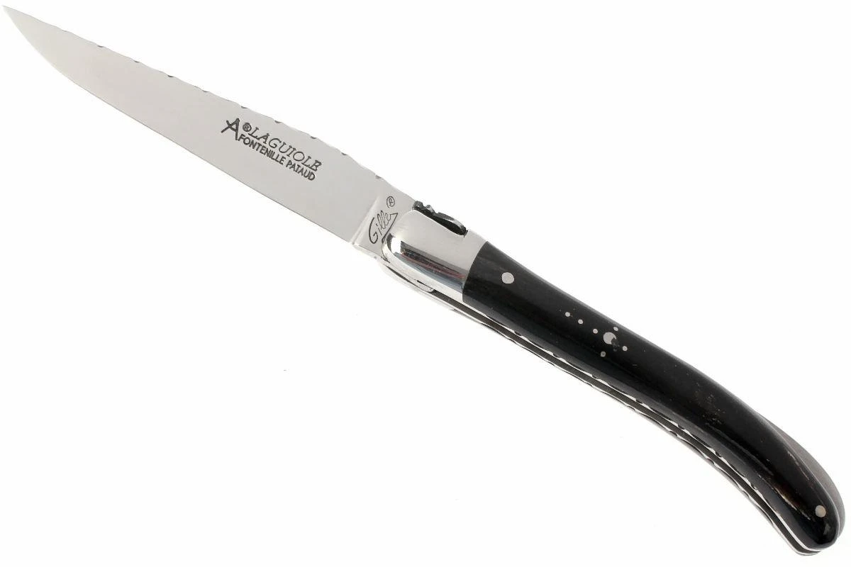 Fontenille Pataud « Le Pocket » Guillochée, Corne De Buffle Noire FPL9PCNTG 1 Fontenille Pataud « Le Pocket » Guillochée, Corne De Buffle Noire FPL9PCNTG