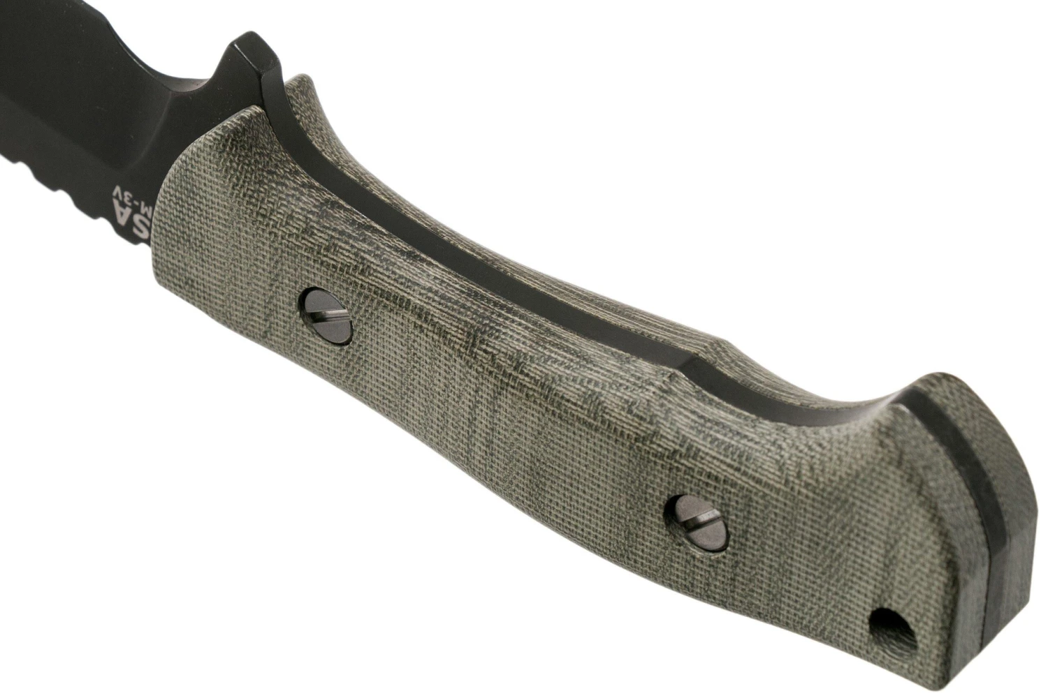 Rick Hinderer Ranch Harpoon Spanto Battle Black Green Micarta Couteau De Survie 4 Rick Hinderer Ranch Harpoon Spanto Battle Black Green Micarta Couteau De Survie – Image 4