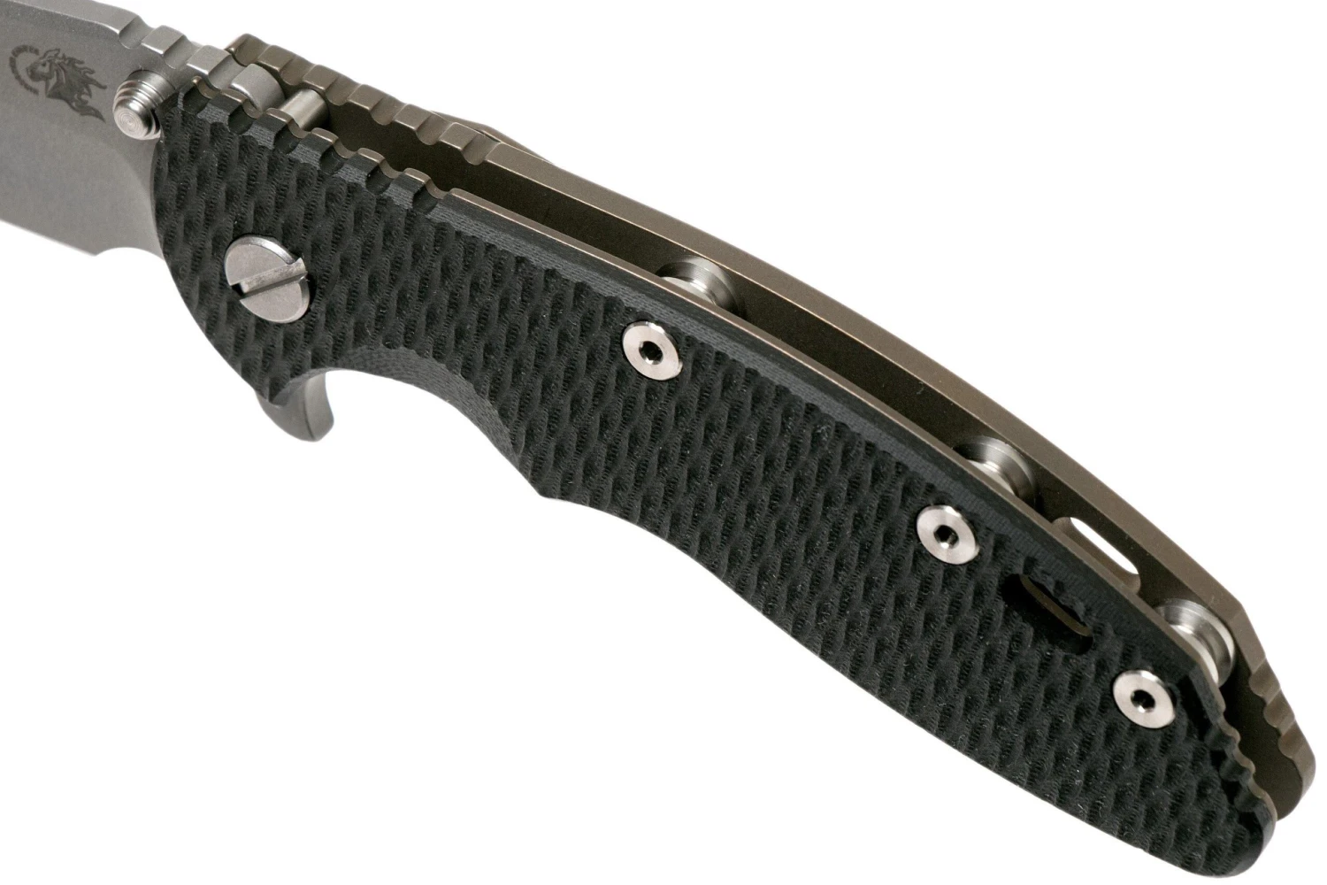 Rick Hinderer XM-18 3.5" Spanto 20CV, Battle Bronze, Black G10 Couteau De Poche 7 Rick Hinderer XM-18 3.5" Spanto 20CV, Battle Bronze, Black G10 Couteau De Poche – Image 7