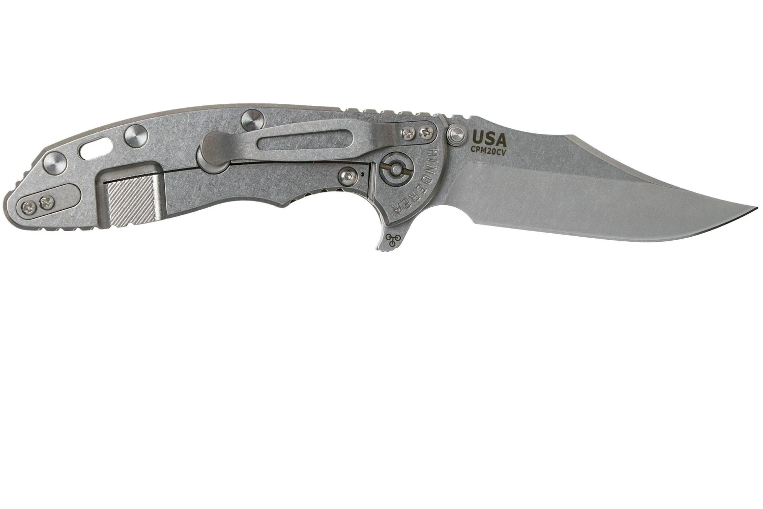 Rick Hinderer XM-18 3.5 Bowie 20CV Stonewash, OD Green G10 Couteau De Poche 2 Rick Hinderer XM-18 3.5 Bowie 20CV Stonewash, OD Green G10 Couteau De Poche – Image 2