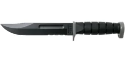 KA-BAR D2 Extreme Fighting Knife 1282, Serrated Blade, Kraton Handle, étui En Plastique