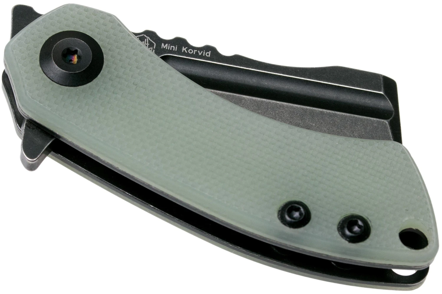 Kansept Mini Korvid T3030A4 Blackwashed, Natural G10 Couteau De Poche, Justin Koch Design 4 Kansept Mini Korvid T3030A4 Blackwashed, Natural G10 Couteau De Poche, Justin Koch Design – Image 4