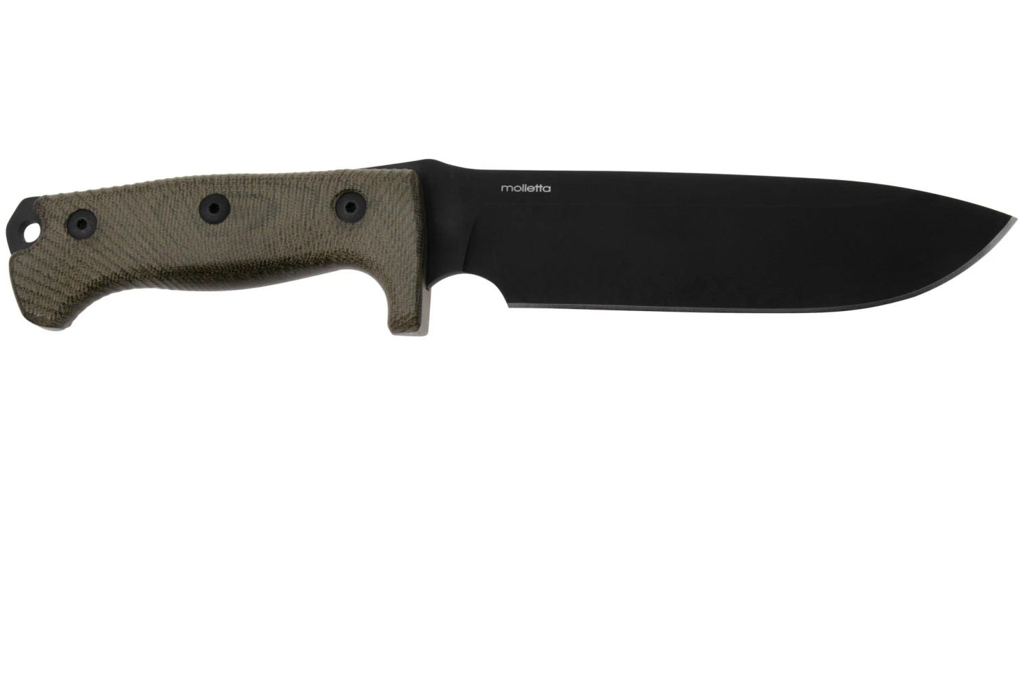 LionSteel M7B CVG Black, Green Canvas Micarta Couteau Fixe, Molletta Design 2 LionSteel M7B CVG Black, Green Canvas Micarta Couteau Fixe, Molletta Design – Image 2