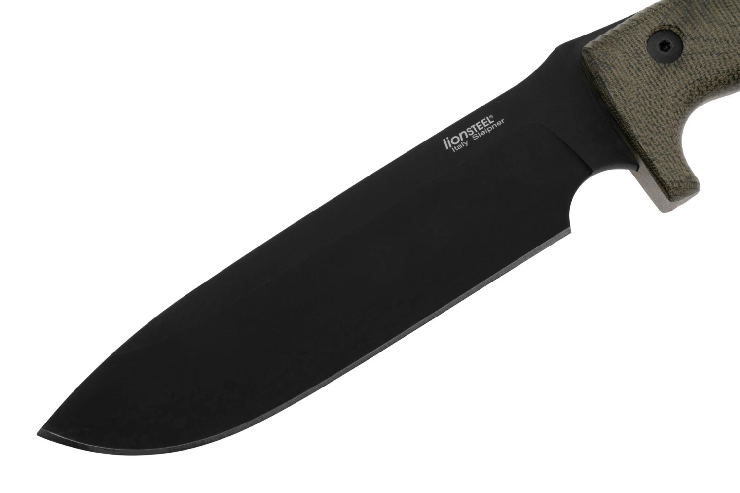 LionSteel M7B CVG Black, Green Canvas Micarta Couteau Fixe, Molletta Design 3 LionSteel M7B CVG Black, Green Canvas Micarta Couteau Fixe, Molletta Design – Image 3
