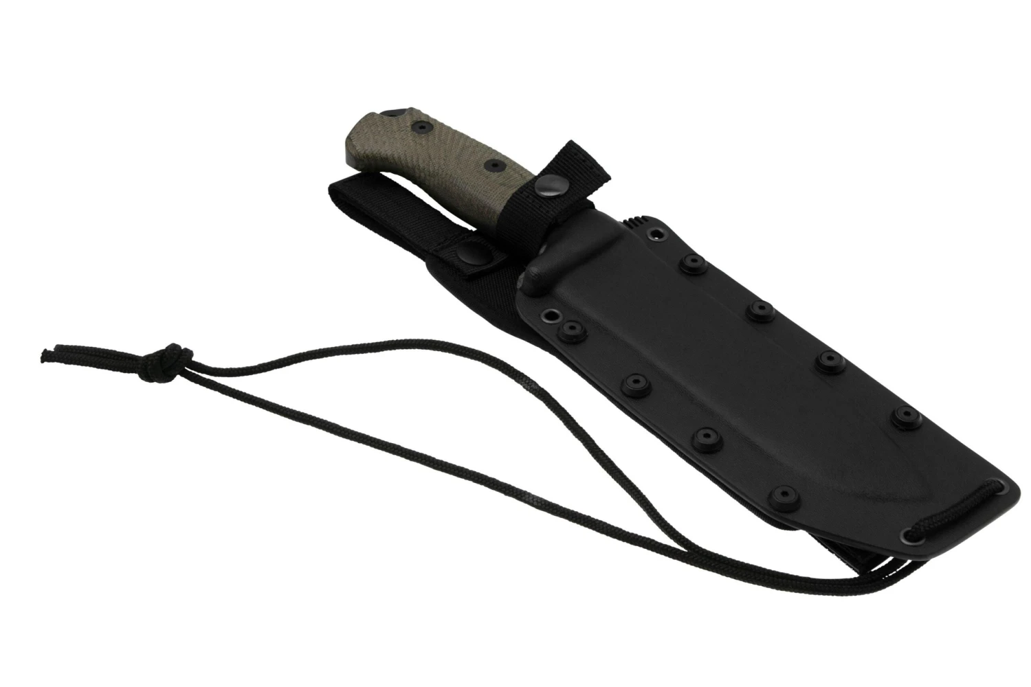 LionSteel M7B CVG Black, Green Canvas Micarta Couteau Fixe, Molletta Design 6 LionSteel M7B CVG Black, Green Canvas Micarta Couteau Fixe, Molletta Design – Image 6