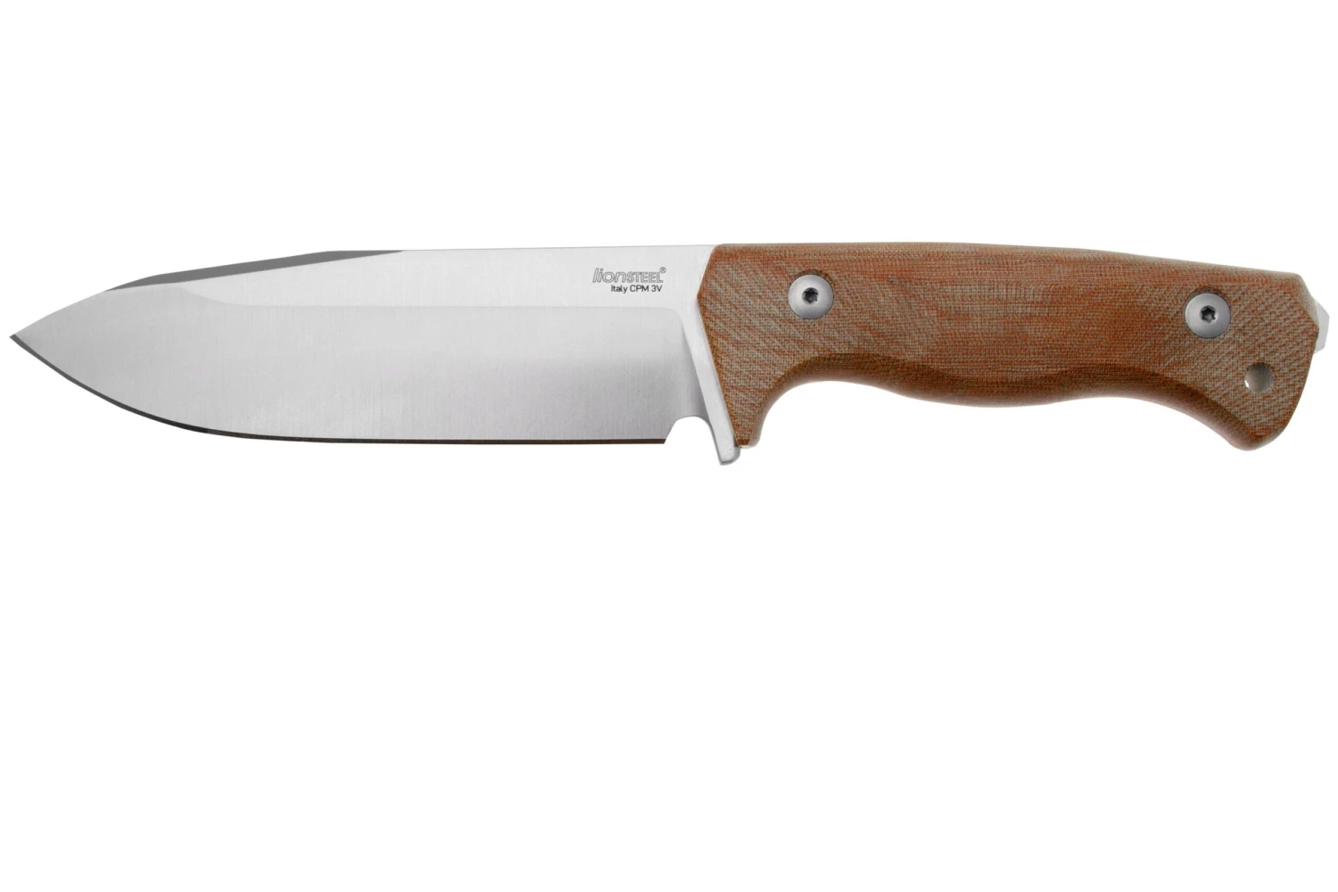 Lionsteel T6 Satin, Natural Canvas Micarta T6-CVN Couteau Fixe 1 Lionsteel T6 Satin, Natural Canvas Micarta T6-CVN Couteau Fixe