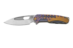 Medford Infraction S45VN Tumbled, Violet, Falling Leaf, Bronze Flats, Couteau De Poche