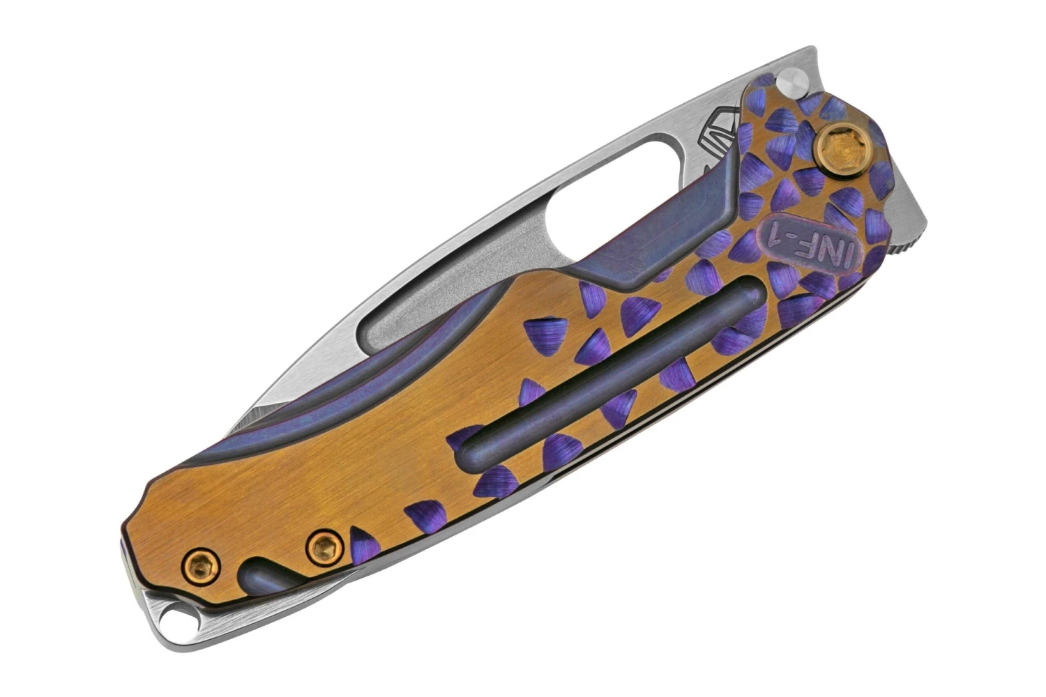 Medford Infraction S45VN Tumbled, Violet, Falling Leaf, Bronze Flats, Couteau De Poche 7 Medford Infraction S45VN Tumbled, Violet, Falling Leaf, Bronze Flats, Couteau De Poche – Image 7