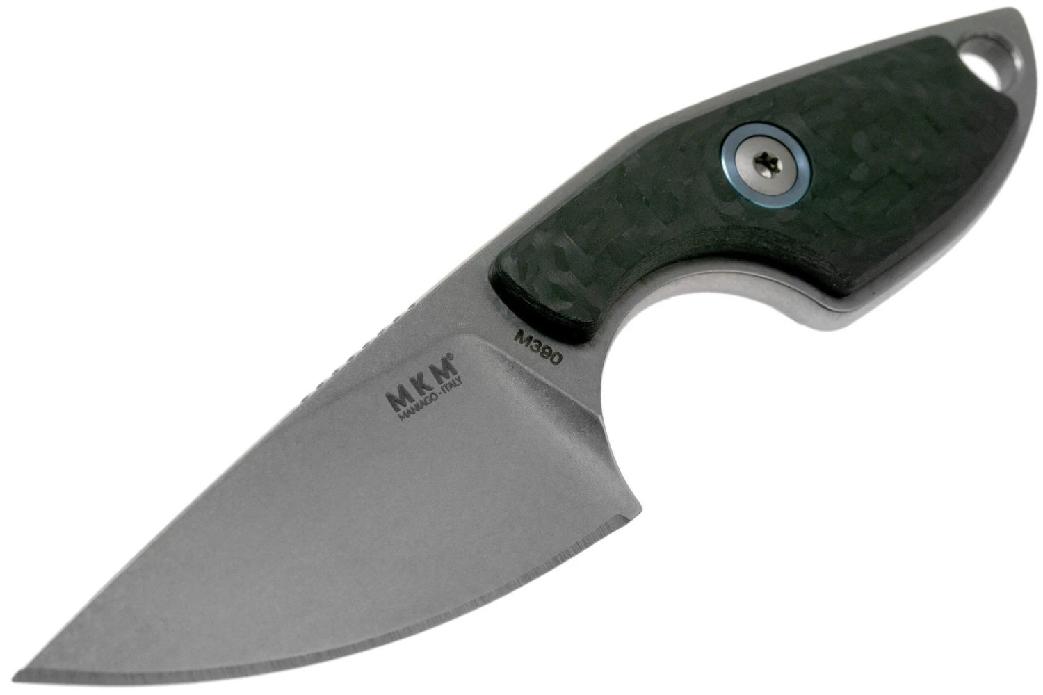 MKM Mikro 1 Drop, Stonewashed Carbon Fiber Couteau De Cou, Jesper Voxnaes Design 3 MKM Mikro 1 Drop, Stonewashed Carbon Fiber Couteau De Cou, Jesper Voxnaes Design – Image 3