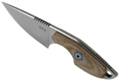 MKM Mikro 1 Drop, Stonewashed Natural Canvas Micarta Couteau De Cou, Jesper Voxnaes Design -Meilleurs Couteaux MMK MR01 NC 04 mkm knives scaled