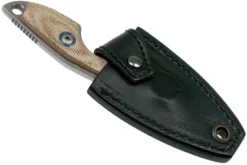 MKM Mikro 1 Drop, Stonewashed Natural Canvas Micarta Couteau De Cou, Jesper Voxnaes Design -Meilleurs Couteaux MMK MR01 NC 06 mkm knives scaled