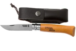 Produits populaires 1 Opinel Couteau De Poche No.8 Gamme De Luxe Avec étui En Cuir, Acier Carbone