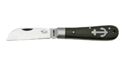 Otter Anchor Knife 171 ML Small Carbon, Smoked Oak, Stainless Anchor, Couteau De Poche