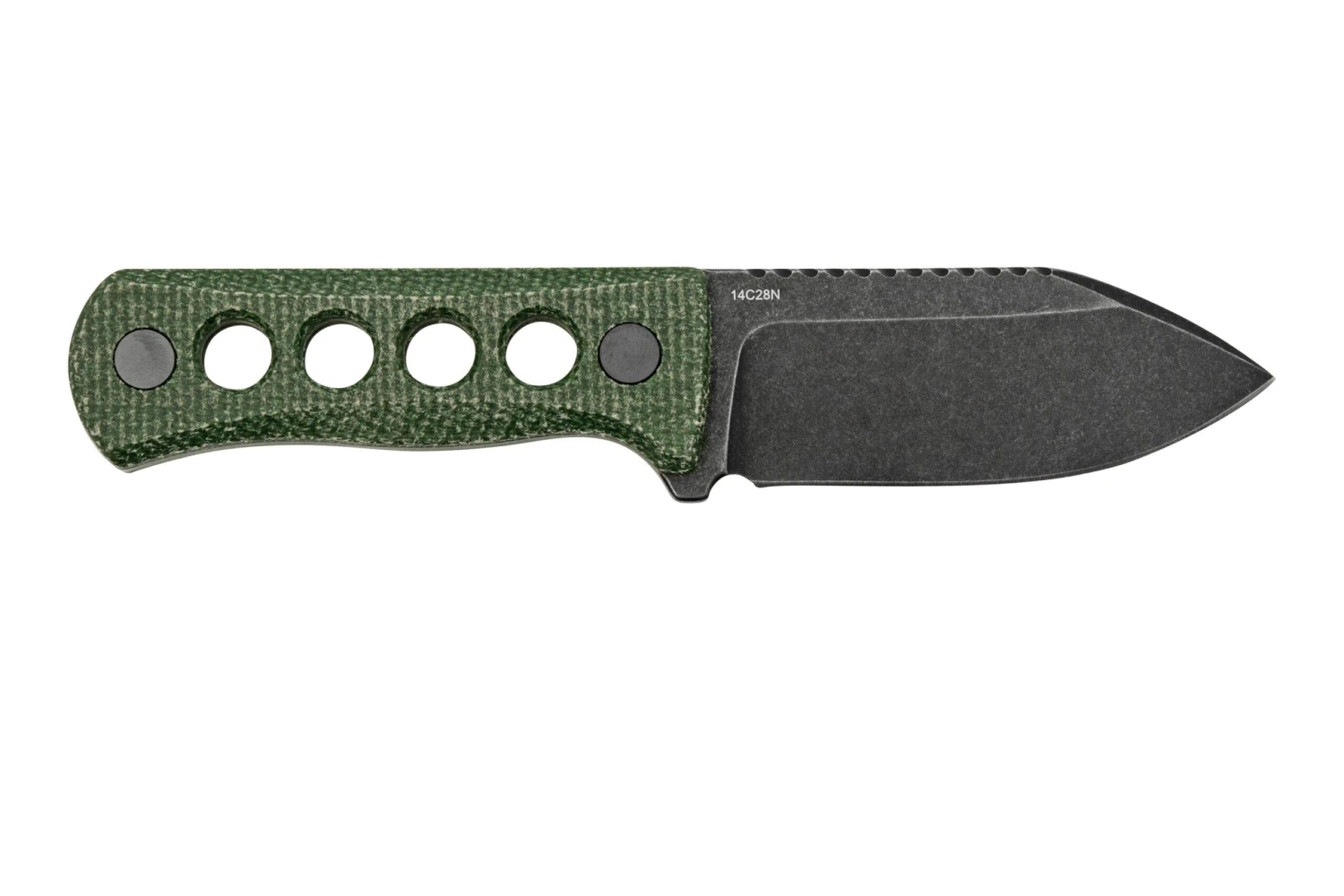 QSP Knife Canary QS141-C2 Blackwashed, Black Green G10, Couteau De Cou 2 QSP Knife Canary QS141-C2 Blackwashed, Black Green G10, Couteau De Cou – Image 2