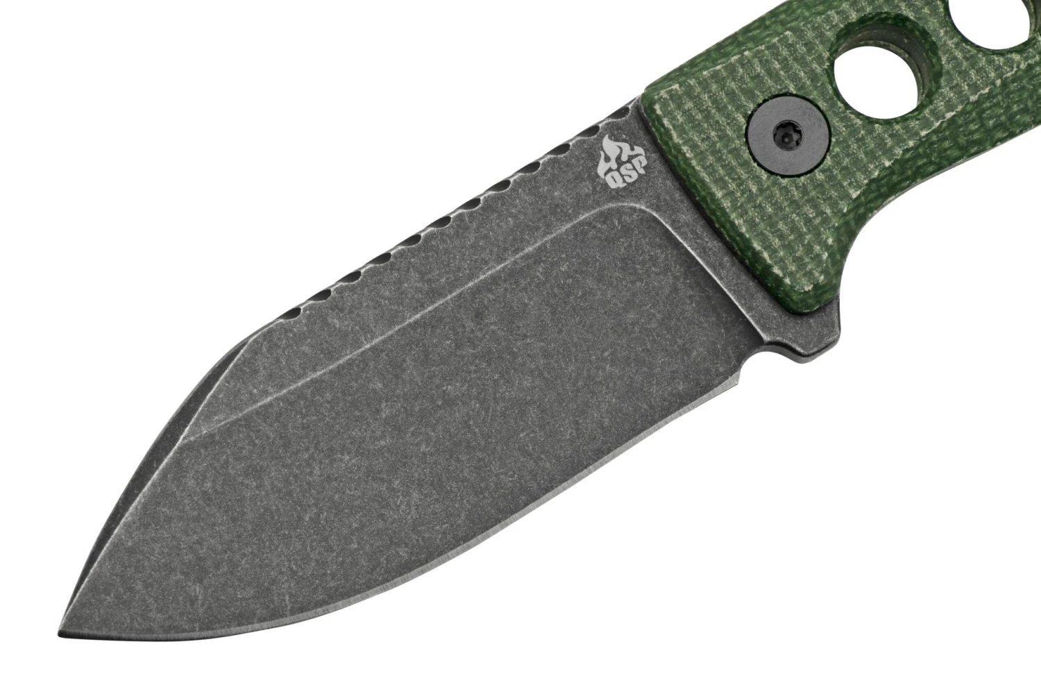 QSP Knife Canary QS141-C2 Blackwashed, Black Green G10, Couteau De Cou 3 QSP Knife Canary QS141-C2 Blackwashed, Black Green G10, Couteau De Cou – Image 3