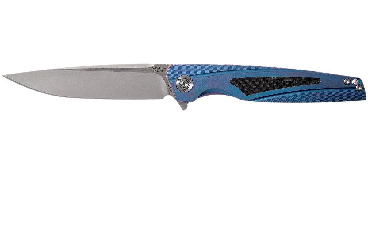 Rike RK803CH-B Blue, Carbonfiber Inlay Couteau De Poche 1 Rike RK803CH-B Blue, Carbonfiber Inlay Couteau De Poche