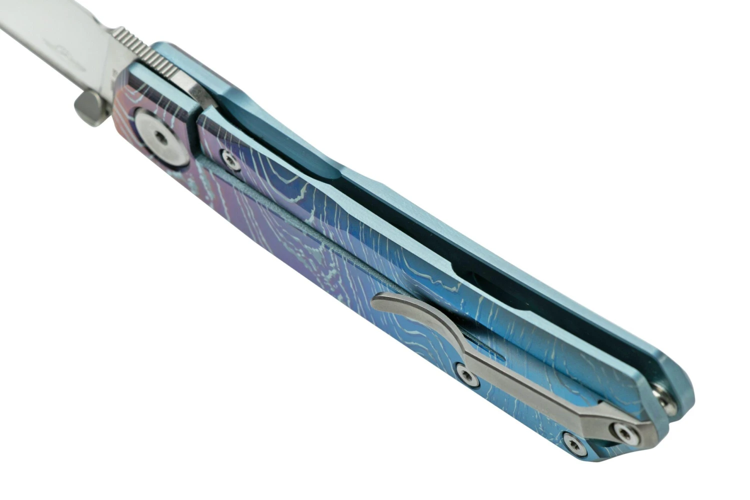 Real Steel Luna Boost Titanium Exclusive RL7071FD Couteau De Poche, Motif Fine TI-Damascus 6 Real Steel Luna Boost Titanium Exclusive RL7071FD Couteau De Poche, Motif Fine TI-Damascus – Image 6