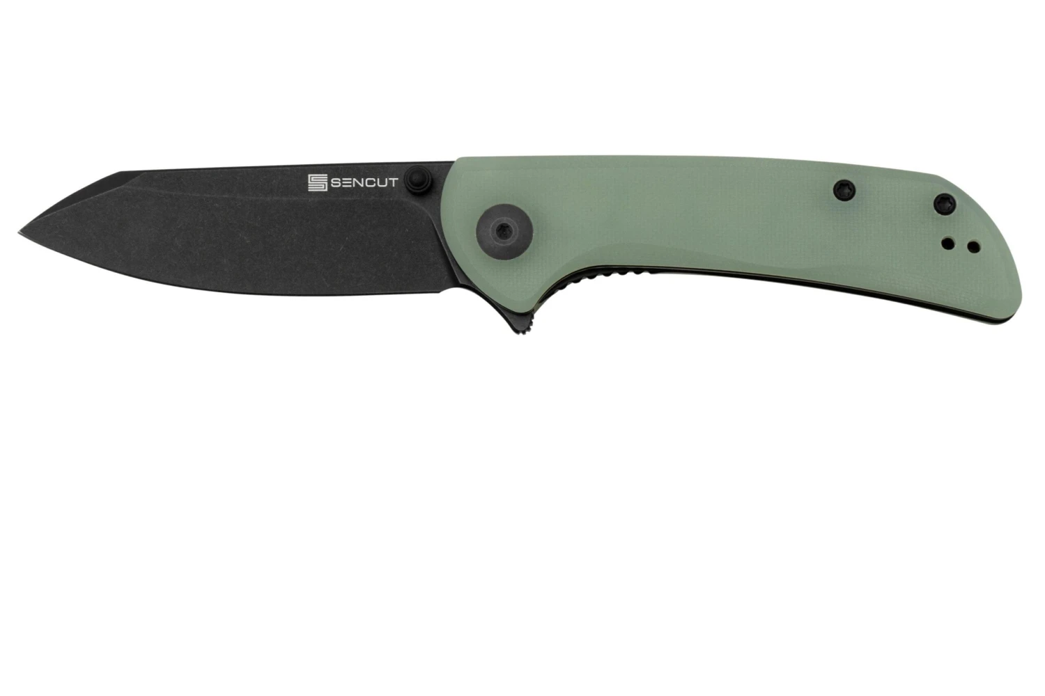 SENCUT Fritch S22014-2 Natural Jade G10 Black Stonewashed, Couteau De Poche 1 SENCUT Fritch S22014-2 Natural Jade G10 Black Stonewashed, Couteau De Poche