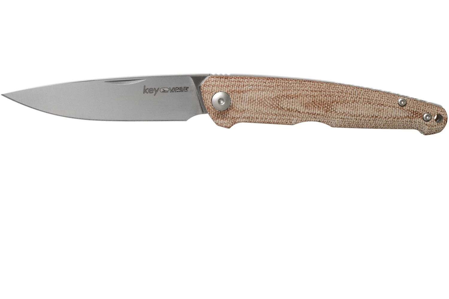 Viper Key V5976CN Natural Canvas Micarta Couteau De Pohce, Jesper Voxnaes Design 1 Viper Key V5976CN Natural Canvas Micarta Couteau De Pohce, Jesper Voxnaes Design