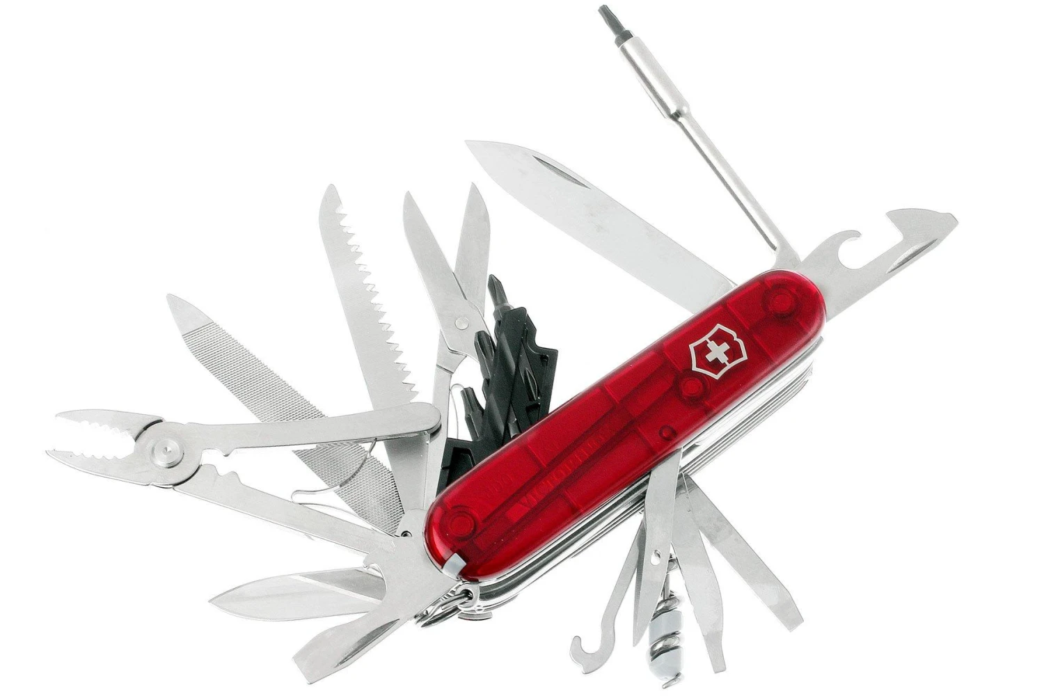 Victorinox CyberTool, Rouge Transparent 1.7775.T, Couteau Suisse Avec 41 Fonctions 1 Victorinox CyberTool, Rouge Transparent 1.7775.T, Couteau Suisse Avec 41 Fonctions