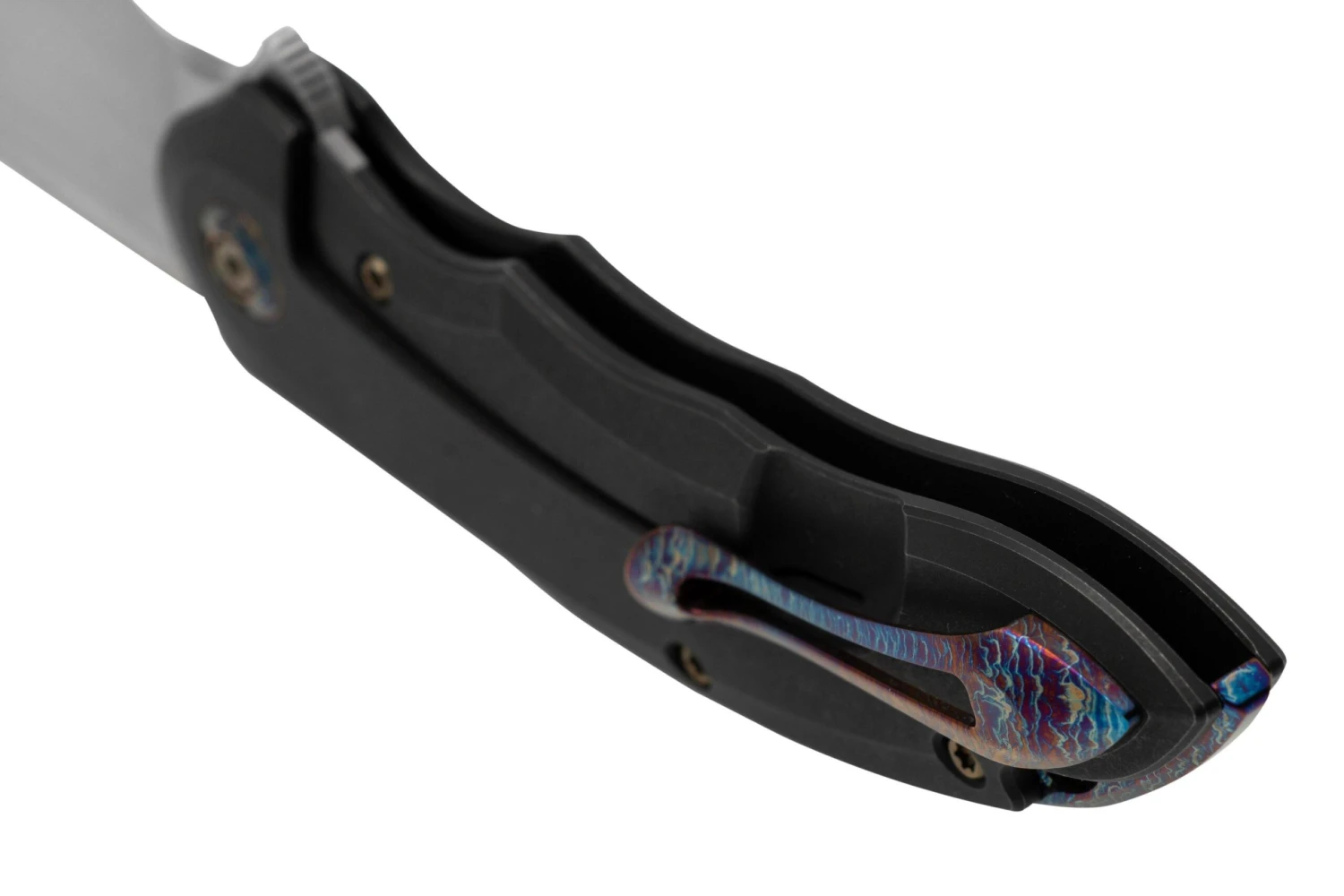 WE Knife Makani WE21048B-3, Black Titanium, Flamed Titanium Inlay, CPM 20CV Couteau De Poche 4 WE Knife Makani WE21048B-3, Black Titanium, Flamed Titanium Inlay, CPM 20CV Couteau De Poche – Image 4